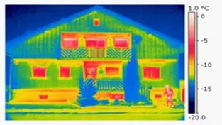 Gebäudethermographie eines Wohngebäudes